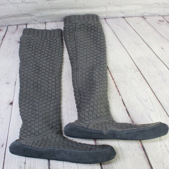 Ll Bean Mens Gray Wool Knee High Knit 